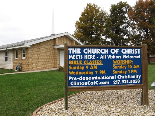 The new sign used by the the church of Christ that meets in Clinton, IL